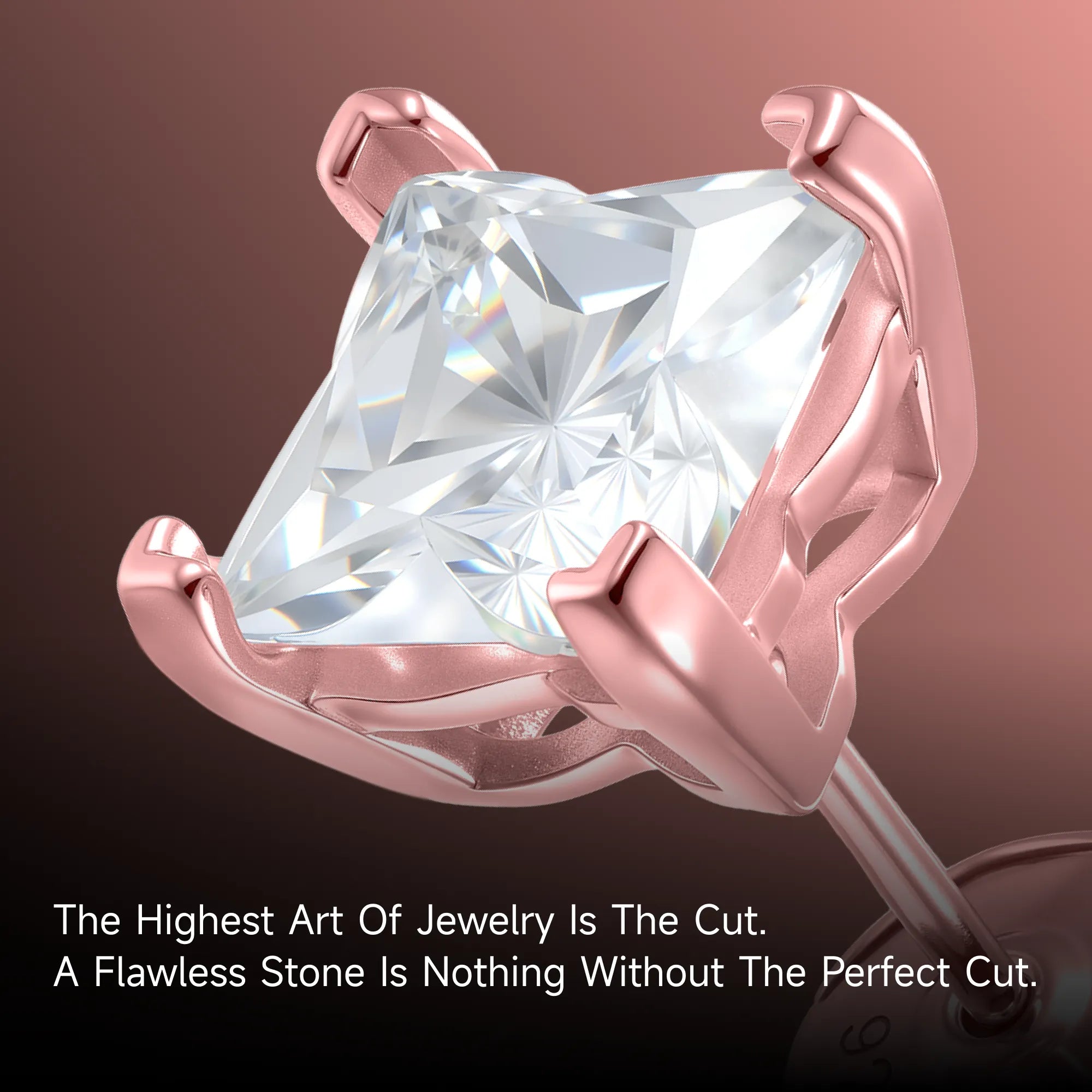 Moissanite Solid Clover Cut Stud Earrings - White