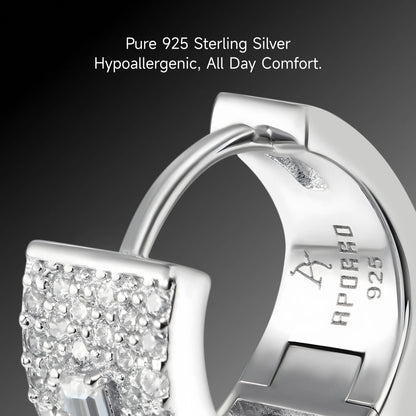 Moissanite Tri-Baguette Hoop Earring