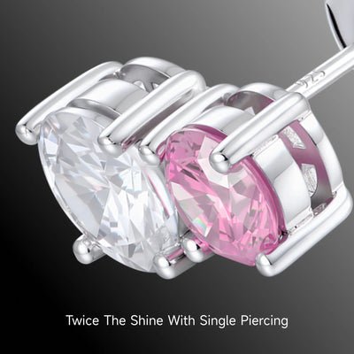 Moissanite Toi et Moi Stud Earrings – Twin Rounds