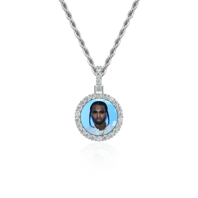 Custom Micro Photo Pendant & Tennis Chain Set