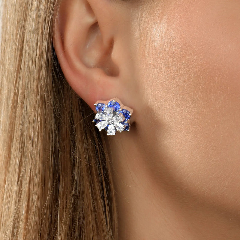 Pear-Cut Flower Earrings - Pair - APORRO