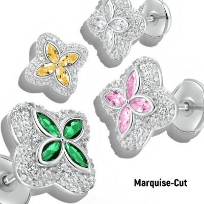 Single Iced Luminous Clover Earrings