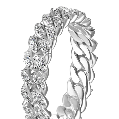 Moissanite Cuban Link Ring - 5mm