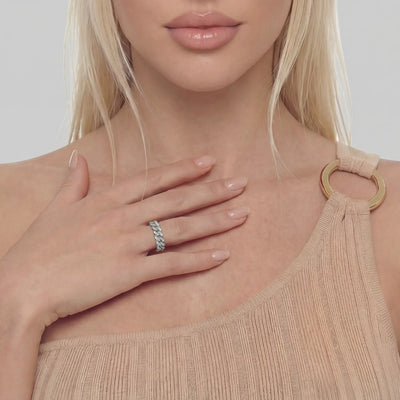 Moissanite Cuban Link Ring - 5mm