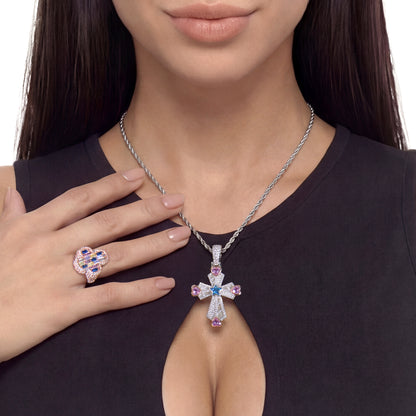 Vitraux Night Pendant & Ring Set