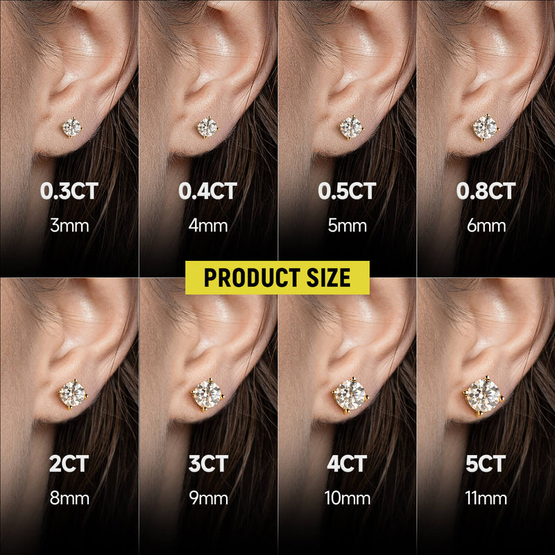 Round Cut Stud Earring - APORRO