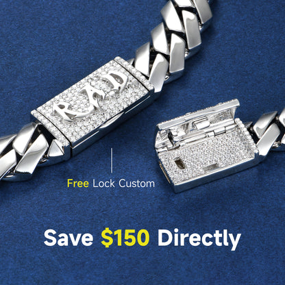 Women's Plain Gold Prong Cuban Link Chain - 10mm