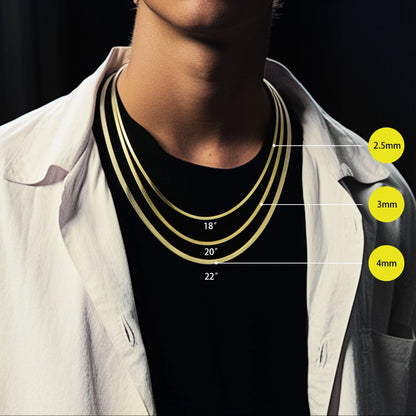 3mm Herringbone Chain - White Gold