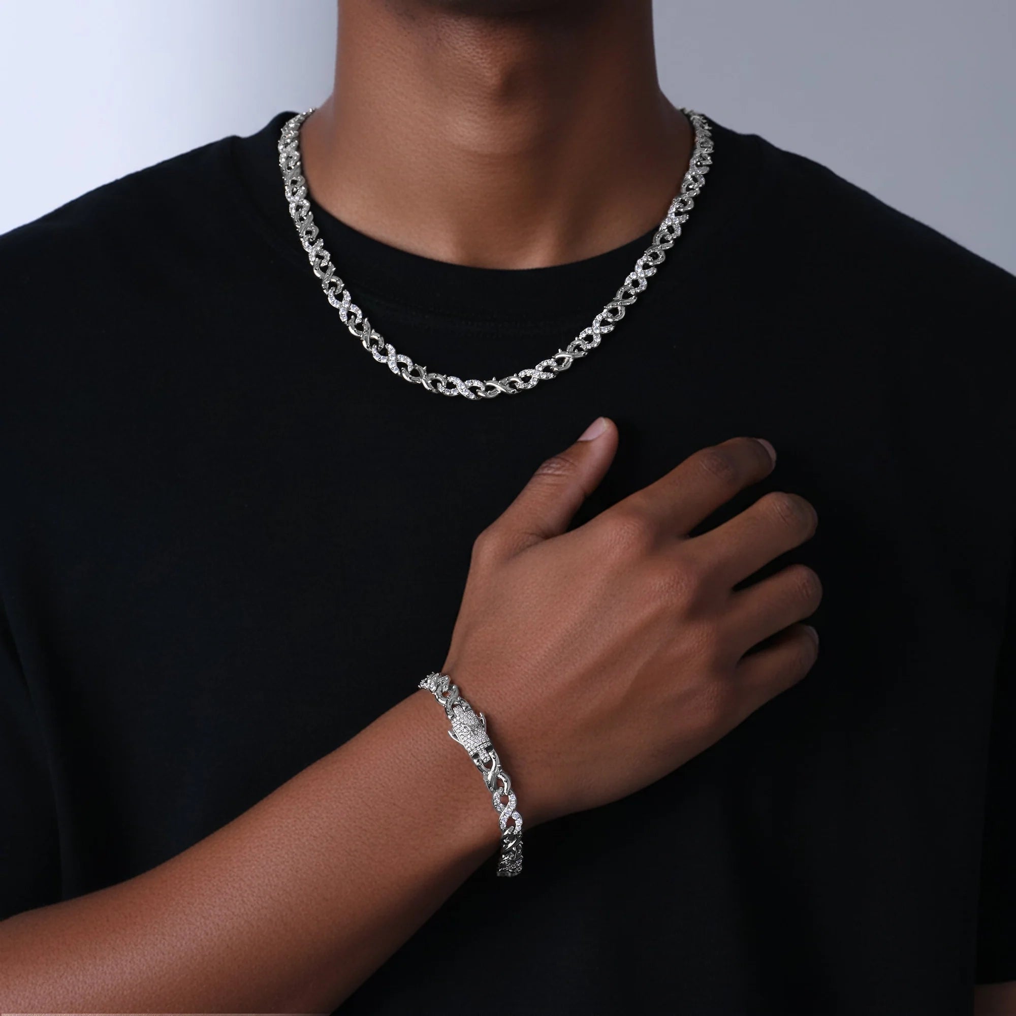 Sculpted Thorns Duo Chain & Bracelet Set