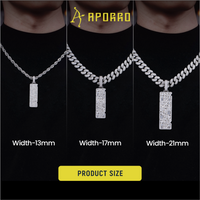 Custom Iced Mix-cut Vertical Pendant - 51mm