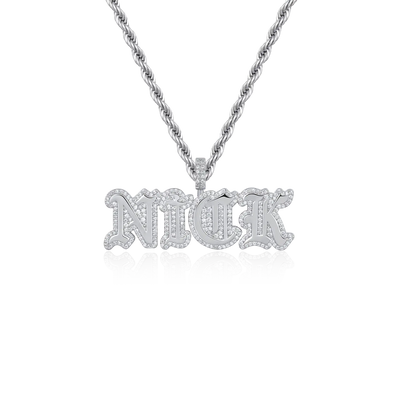 Custom Mini Old English Font Pendant