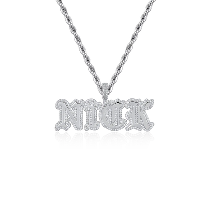 Custom Capital Old English Font Pendant - 15mm Height