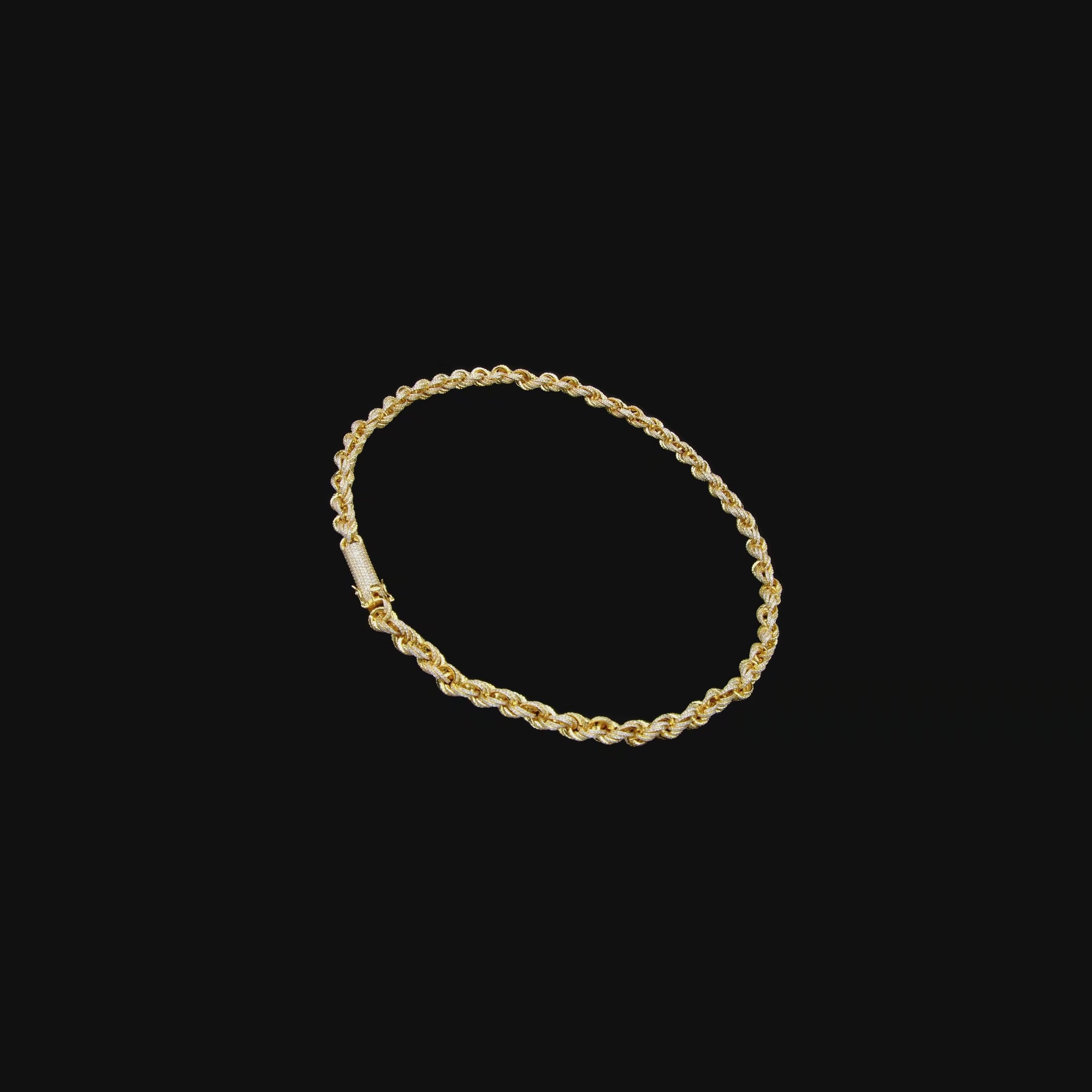 Moissanite Fully Iced Rope Chain - 8mm