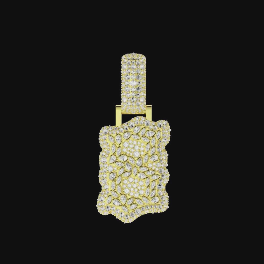 Custom Shaped Diamond Double-Layer Pendant - 35mm