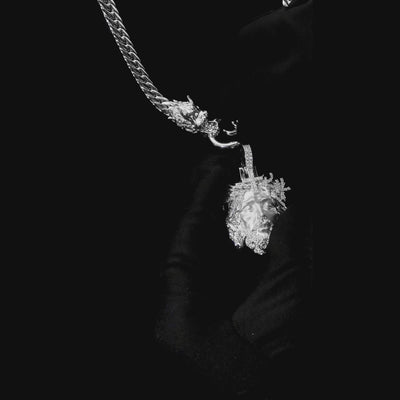 Jesus Piece Iced Pendant - Rose Gold