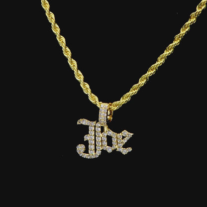 Custom Capital Old English Font Pendant - 12mm Height