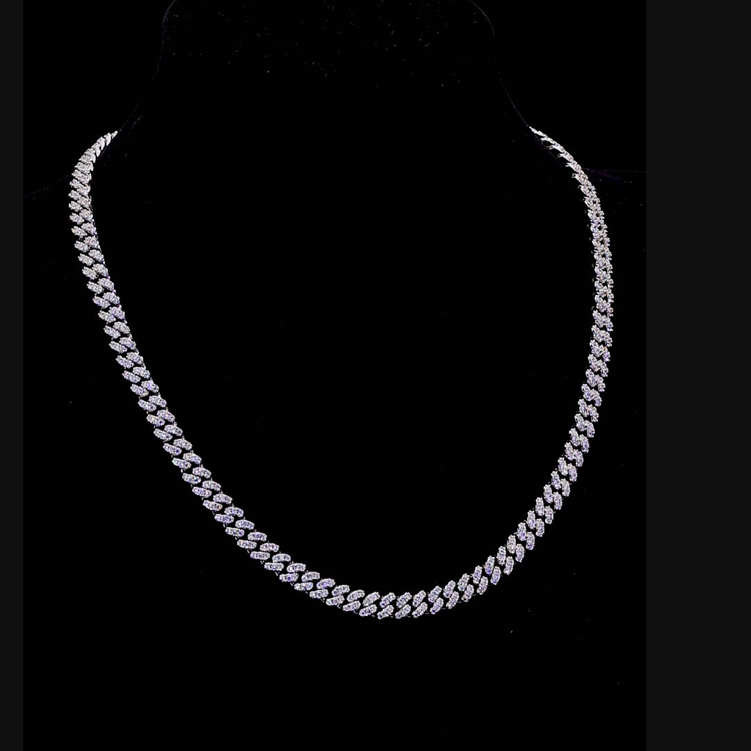 6mm Micro Round Cut Cuban Link Chain - Rose Gold
