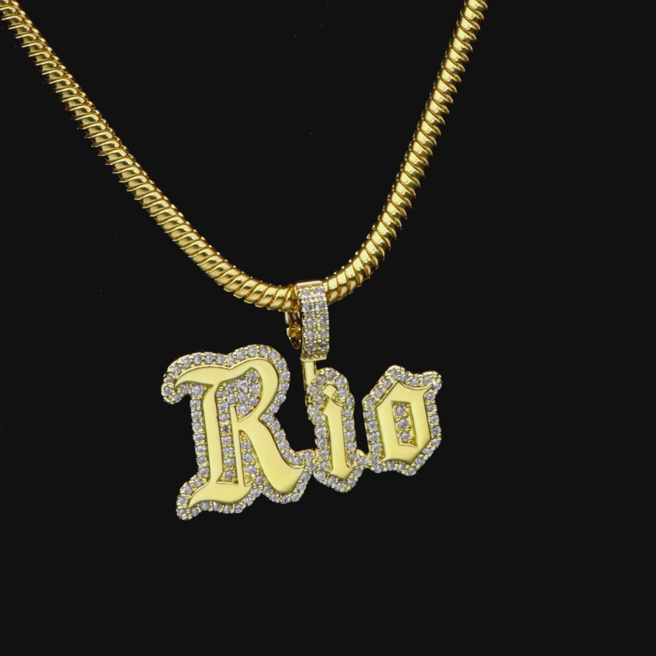 Custom Old English Pendant Font - 15mm Height