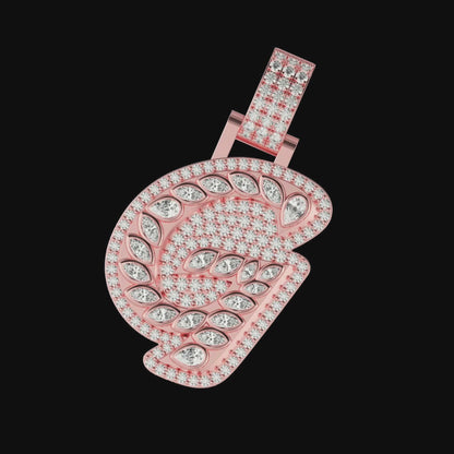 Custom Shaped Diamond 3D Lucida Font Pendant -30mm