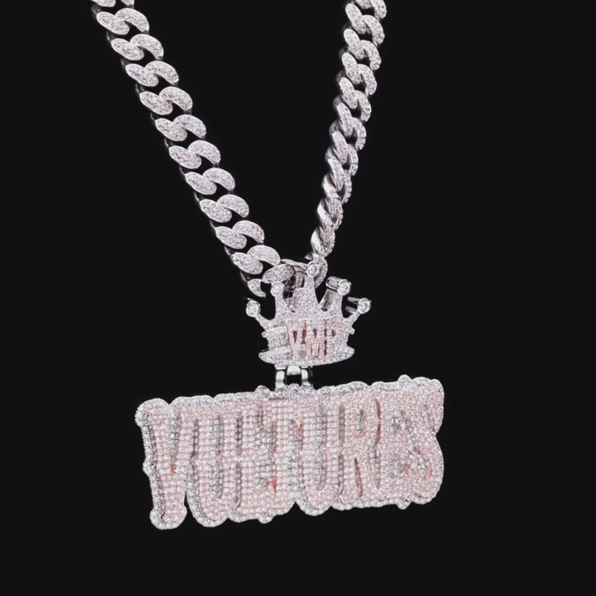 APORRO Premium Custom Two Tones Iced Name Pendant