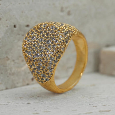 Pavé-set Textured Ring