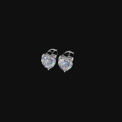 Moissanite S925 Heart Stud Earrings