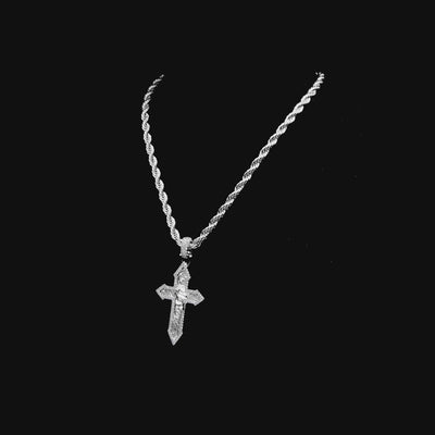 Medium Brass Divine Engraved Cross Pendant