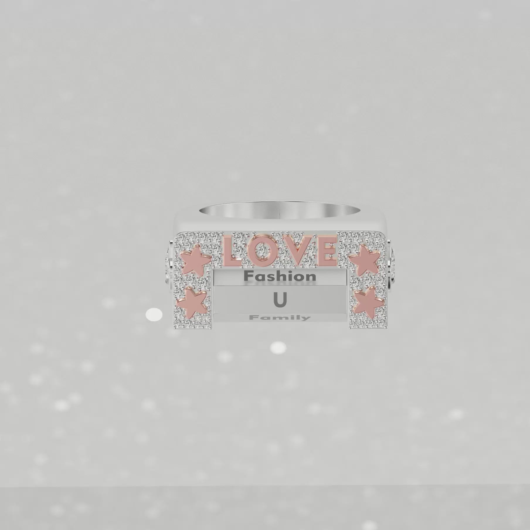 Custom "Love" 6-Sided Spinning Ring