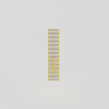 Custom Emerald Cut Square Pillar Pendant-40mm