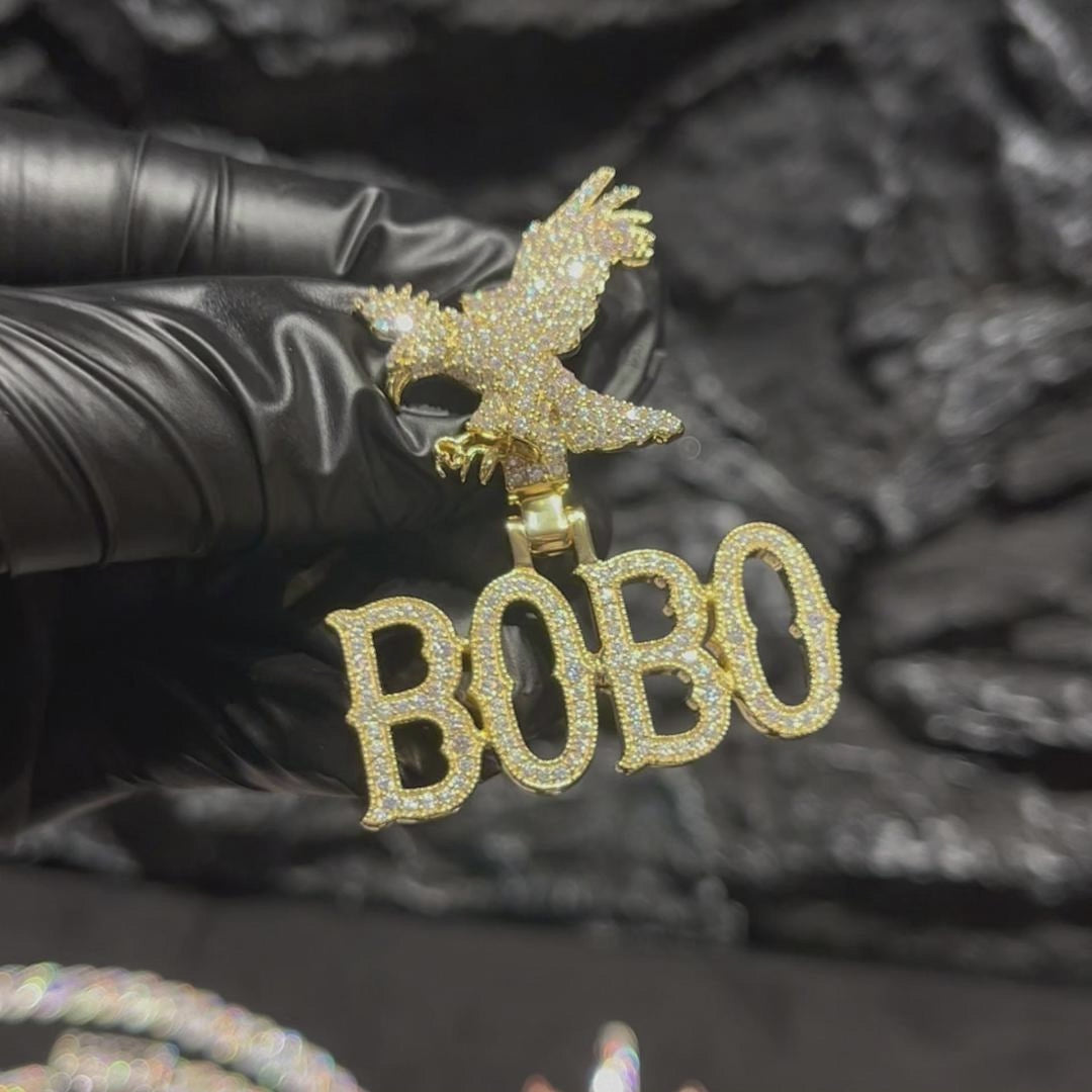 Custom Moissanite Bosox Name Pendant