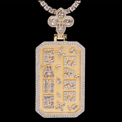 Custom Special Cut Letter Square Pendant