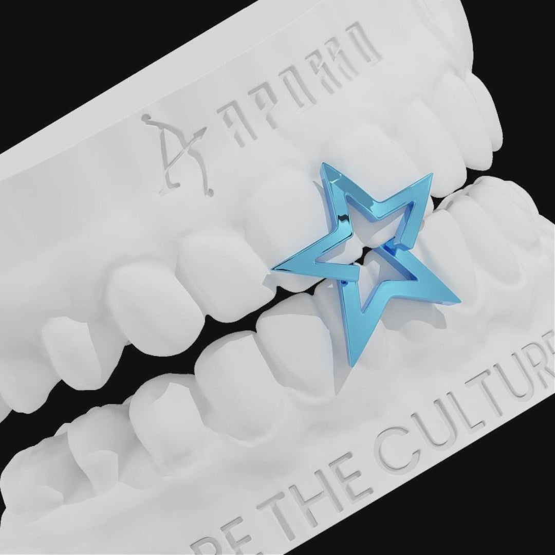 Load video: Hollow Star-Pattern Grillz