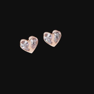 Radiant Hearts Entwined Stud Earrings - Single