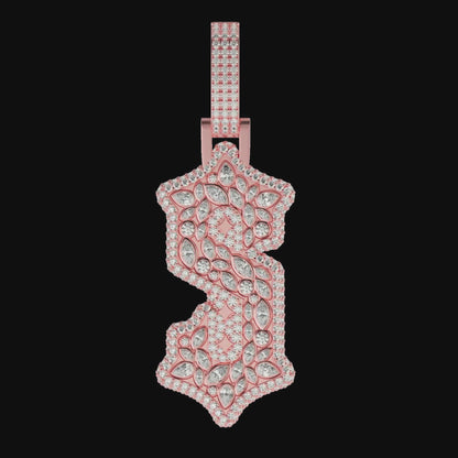 Custom Shaped Diamond Gothic Font Pendant - 51mm