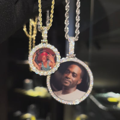 Custom Micro Photo Pendant & Tennis Chain Set