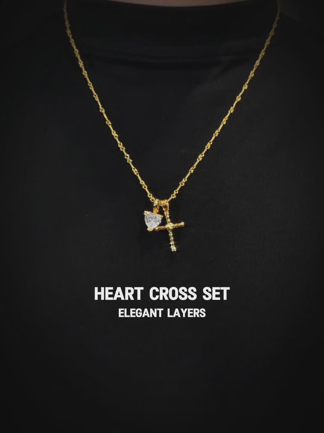 Load video: 22K Teardrop Cut &amp; Shark Tooth Pendant Set