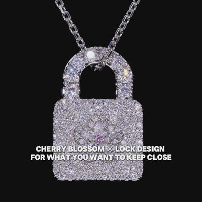 Sparkling Cherry Blossom Lock Pendant