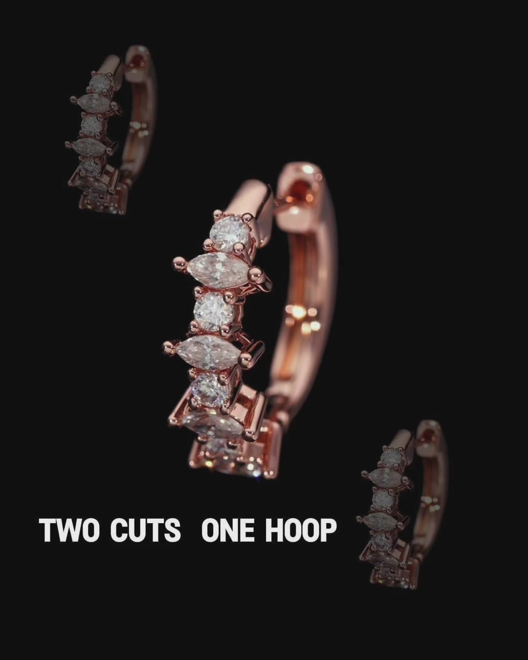 Marquise & Round Cut Hoop Earrings
