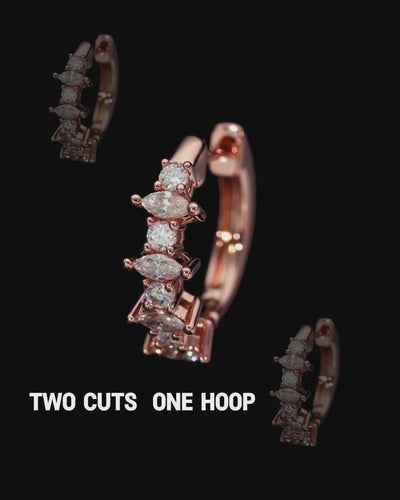 Marquise & Round Cut Hoop Earrings