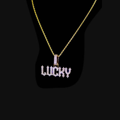Custom Moissanite Gothic Name Pendant