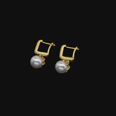 S925 WONG Dragon Claw Pearl Dangly Earring