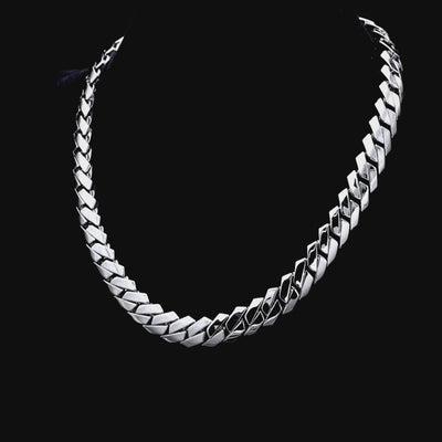 Plain Gold Prong Cuban Link Chain - 8mm