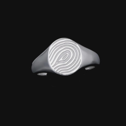 Custom Oval Signet Ring - Fingerprint