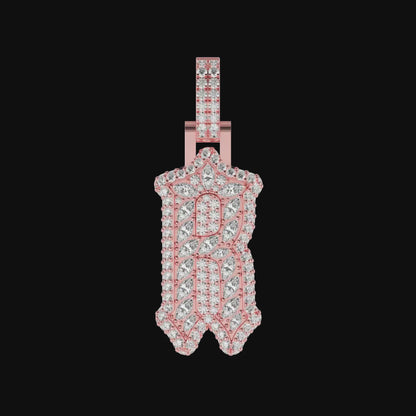 Custom Shaped Diamond Gothic Font Pendant-30mm