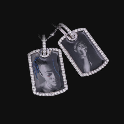 Custom Double Dog Tag Photo Frame Pendant