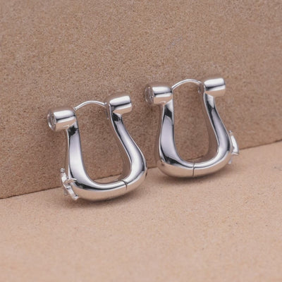 Horseshoe Plain Gold Hoop Earring