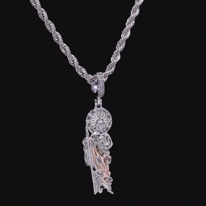 Moissanite St. Jude Dual-Tone Pendant