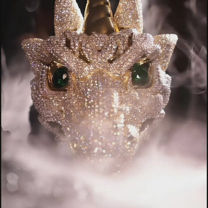 APORRO Premium Custom Buss down 3D Dragon Head Pendant