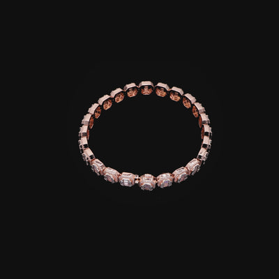Baguette Clustered Tennis + Spring Tennis Bangle Bracelet Gift Set