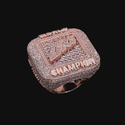 Custom Square Diamond Weave Championship Ring